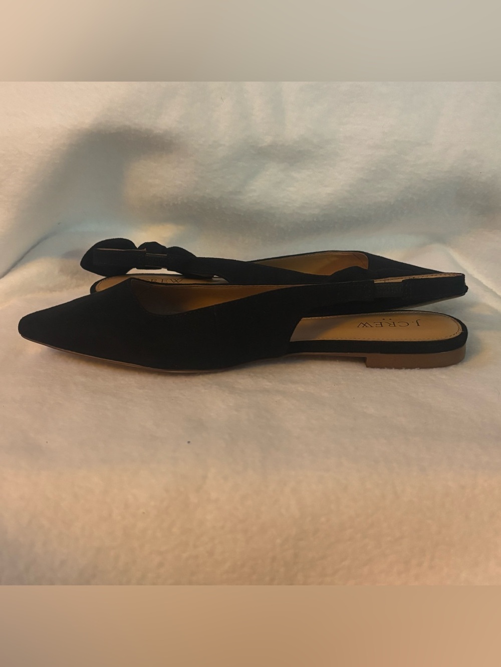 J. Crew Black Suede Strap Flats Womens Size 8.5
